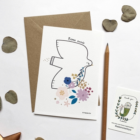 Carte de voeux, papeterie Mademoiselleyo
