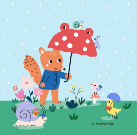 Automne, illustration jeunesse, projet puzzle