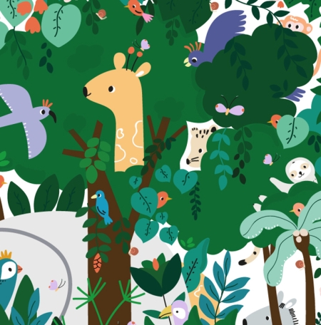 Cherche et trouve dans la jungle, détail